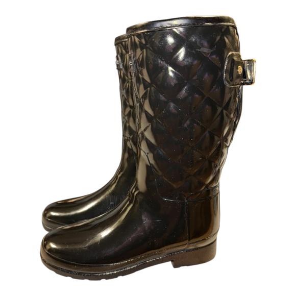Hunter Shoes - HUNTER Black Diamond Pattern Boots 6